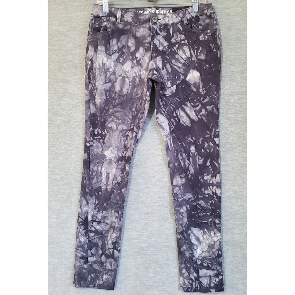 Mossimo Supply Co Jeans Womens 11 Fit 6 Gray Skinny Straight Tie Dye Denim